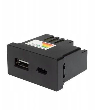 Dvigubas Usb A+c įkroviklis, juodas Luuna modulis