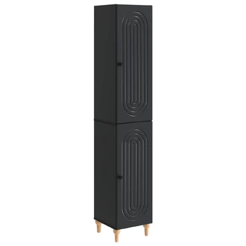 Spintelė 2 pcs Juoda Apdirbta mediena