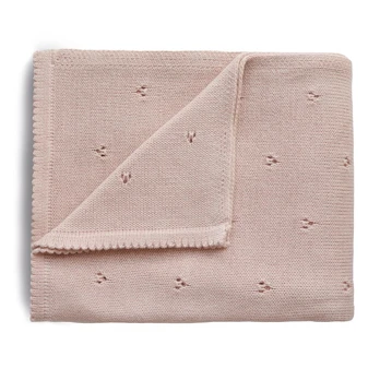 Mushie megztas pledas Pointelle – Blush