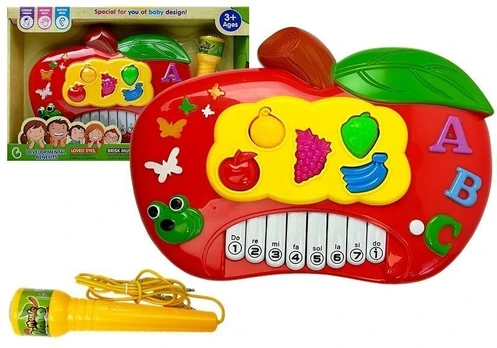 Lavinamasis pianinas su mikrofonu "Obuoliukas"