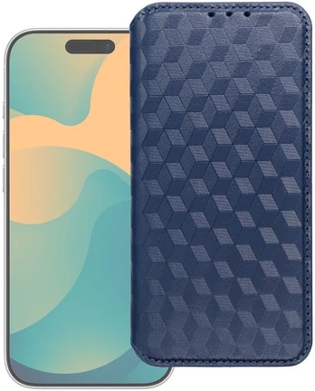 Dėklas su klapką na Xiaomi 17 PRO / 18 PRO Cubic Book mėlyna