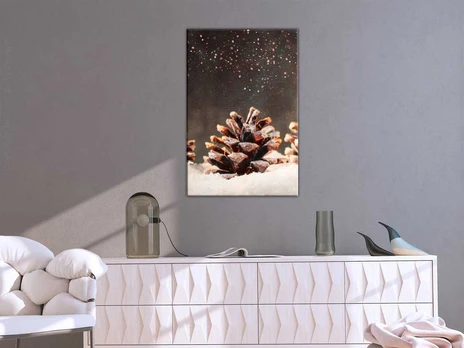 Artgeist Paveikslas - Winter Pine Cone (1 Part) Vertical