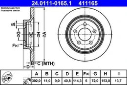 ATE 24.0111-0165.1 Brake Disc
