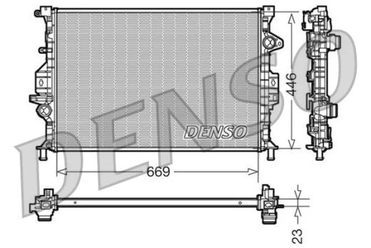 Radiatorius, variklio aušinimas DENSO DRM10077