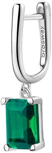 Brosway Decent sidabrinis single earring Fancy Life Green FLG07