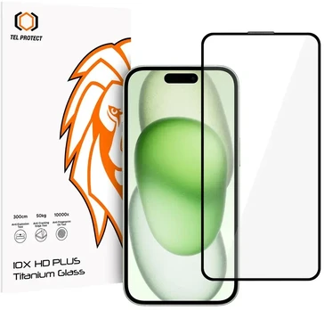 Tempered glass Tel Protect 10X HD Plus Titanium for Iphone 15 (envelope)