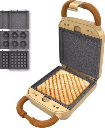 Sumuštinių keptuvas Keptuvas Cecotec Keptuvas Rock'nToast Retro One Geltona