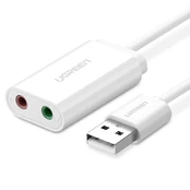 Ugreen USB 2.0 - 3,5 mm mini jack External Sound Adapter white (US205 30143) kaina