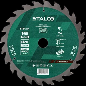 Medienos pjovimo diskas STALCO 165x20x48