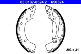 ATE 03.0137-0524.2 Brake shoe set kaina