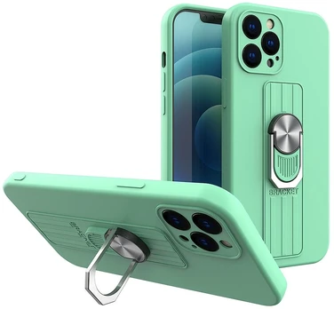 Hurtel Silikoninis dėklas Ring Case iPhone 12 mini – mėtinis