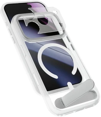 Dėklas Epico HeroStand Pro Mag+ Case for iPhone 17 Pro Max/18 Pro Max with Foldable Stand - Matte Transparent