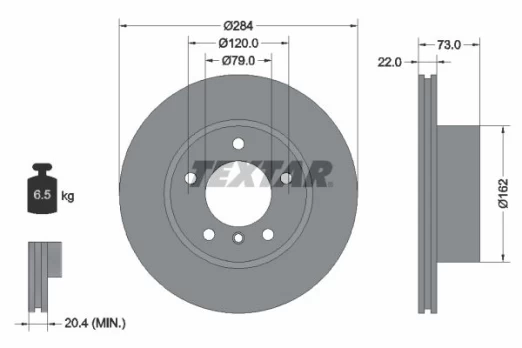 TEXTAR 92238403 Brake Disc