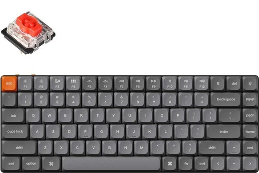 Klaviatūra - KEYCHRON - K3 Max - Bevielė - Kompaktiška 75% - Raudona spalva
