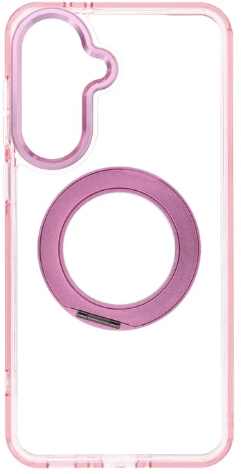 Dėklas Samsung A37 Frame Circle Stand, suderinamas su MagSafe, rožinis