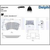 Stabdžių trinkelių rinkinys, diskinis stabdys DELPHI LP5017EV kaina