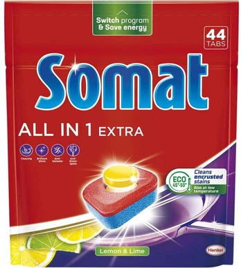 Somat Indaplovė tablets All in One Lemon & Lime 46pcs