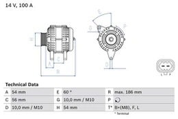 BOSCH 0 986 083 400 Kintamosios srovės generatorius