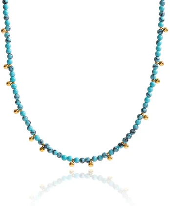 Troli Turquoise bead pakabukas Gold