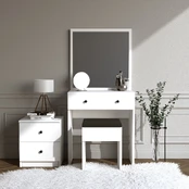 Kalune Design Makiažo stalas Nice - Baltas kaina