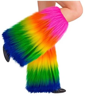 Widmann Furry rainbow leg warmers