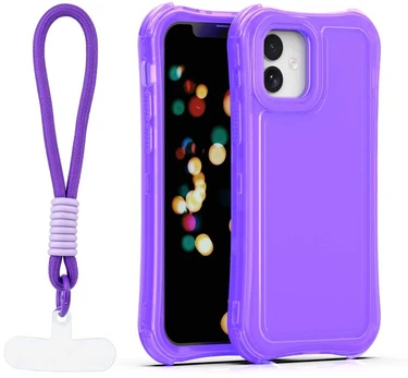 Dėklas Telforceone Safepop case with strap for iPhone 12 / 12 Pro 6,1' violetinė