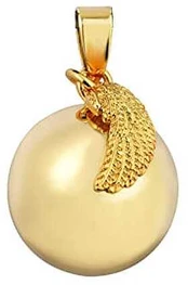 Mummy Bell Pregnancy bell Angel wing auksinis