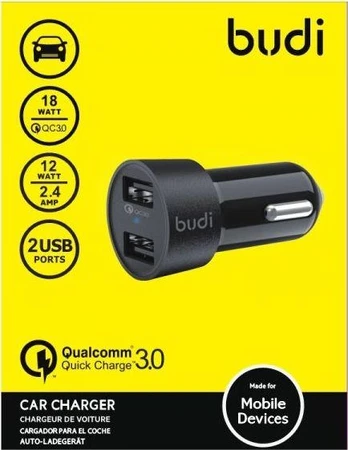 Įkroviklis Budi 2x USB-A 3 A (BD622Q)