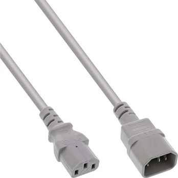 Maitinimo kabelis „InLine Power cable extension“ C13 į C14, pilkos spalvos, 0,75 m (16507A)