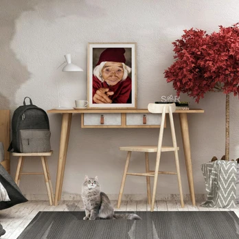 Stalas Kalune Design Soomin, baltas/ąžuolo