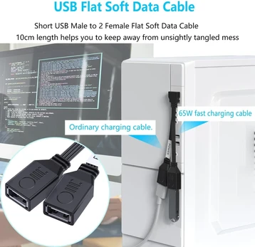 90° Usb 2.0 65w Pd Greito Įkrovimo Kabelis, 10cm