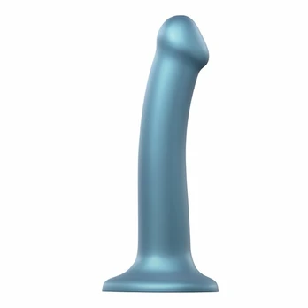 Strap-On-Me Metallic Shine Duck Blue Vibrator 18cm