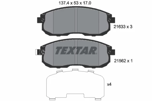 TEXTAR 2163301 Brake pad set
