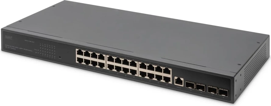 Digitus 24 Port 10/100/1000 + 4SFP+ UPLINK Switch, 19", L2+ Features