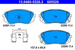 ATE 13.0460-5526.2 Brake pad set