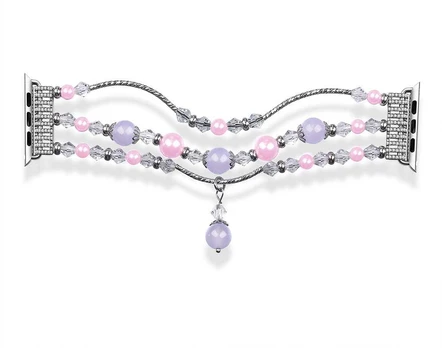 Oem Bracelet loop for Apple Watch 42|44|45 design 4 sidabrinis-violetinė