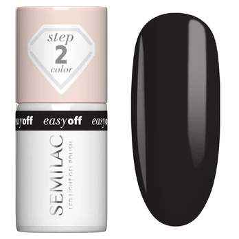 Hibridinis nagų lakas Semilac Easy Off L24 Diamond Black, 7 ml