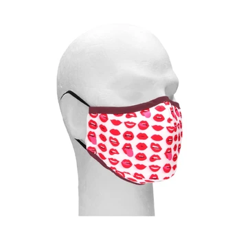 Shots Lips Design Face Mask, Adjustable, Washable, with Filters, Cotton
