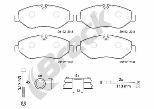 BRECK 29192 00 703 00 Brake pad set