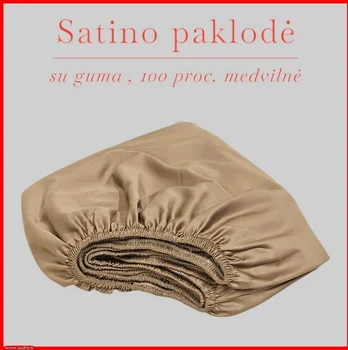 Satino paklodė su guma - 180x200+30cm.