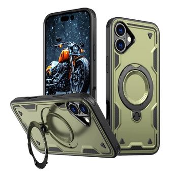 Dėklas Hurtel Hybrid Armor Trendy Case with MagSafe for iPhone 16 Plus - Žalias