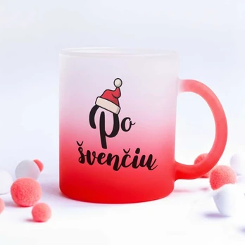 Stiklinis matinis puodelis "Po švenčių"