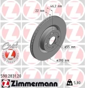 Stabdžių diskas ZIMMERMANN 590.2831.20 kaina
