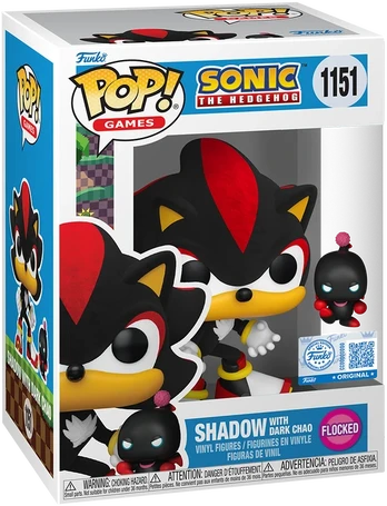 Funko POP! Sonic the Hedgehog - Shadow with Dark Chao flocked