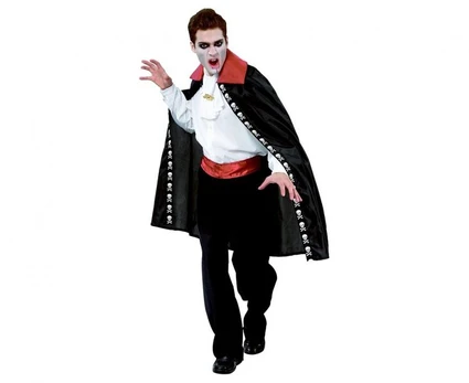 Vampyro apsiaustas juodas (apsiaustas, žibintas), dydis uni.