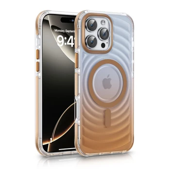 „Evelatus Apple iPhone 15 Pro EchoWave Clear MagSafe Gold“ dėklas