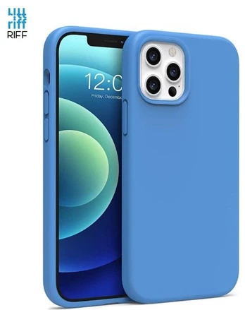 Riff Slim &amp; Soft Silicone Soft Back Cover Case for Apple iPhone 12 Pro Max Blue