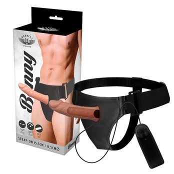 Sekso diržas - dildo HARNESS ATTRACTION BENNY STRAP-ON EXTENDER VIBRATOR 15 x 4,5 cm