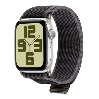OBAL:ME Textile Strap for Apple Watch 42-49mm M-L Pilkas/Žalias