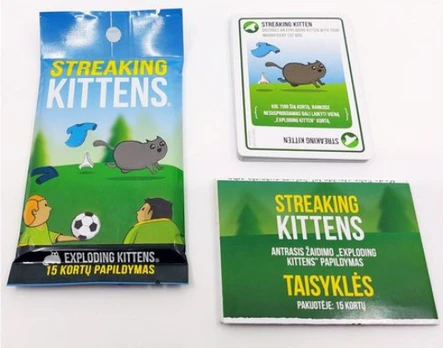 Exploding Kittens papildymas: Streaking Kittens, LT